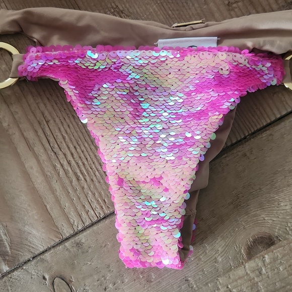 BEACH BUNNY "Siren Song" Sequin Bikini Bottoms - S - Picture 2 of 5